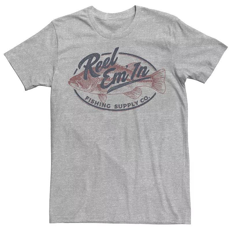 Mens Reel Em In Fishing Supply Co. Logo Tee, Boys Athletic Grey Product Image