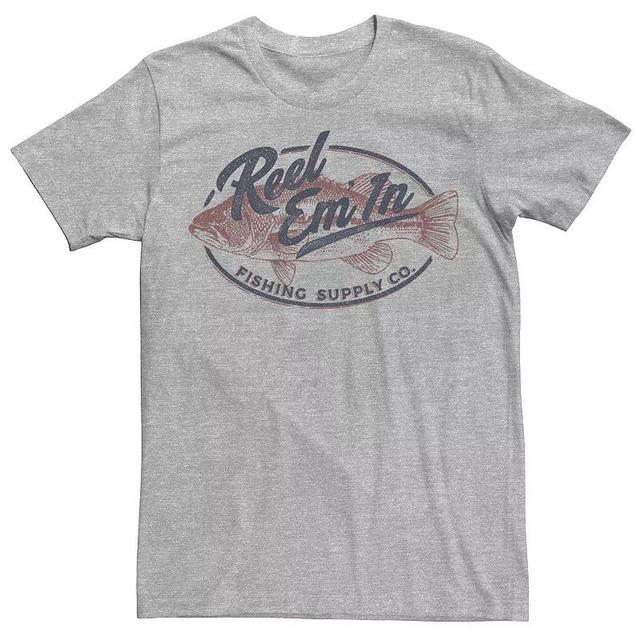 Mens Reel Em In Fishing Supply Co. Logo Tee, Boys Athletic Grey Product Image