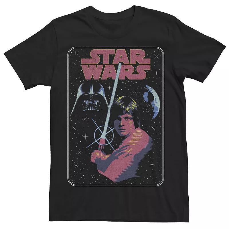 Mens Star Wars Luke Skywalker & Darth Vader Poster Graphic Tee Product Image