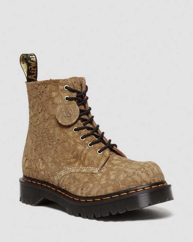 DR MARTENS 1460 Made in England Emboss Suede Lace Up Boots Product Image