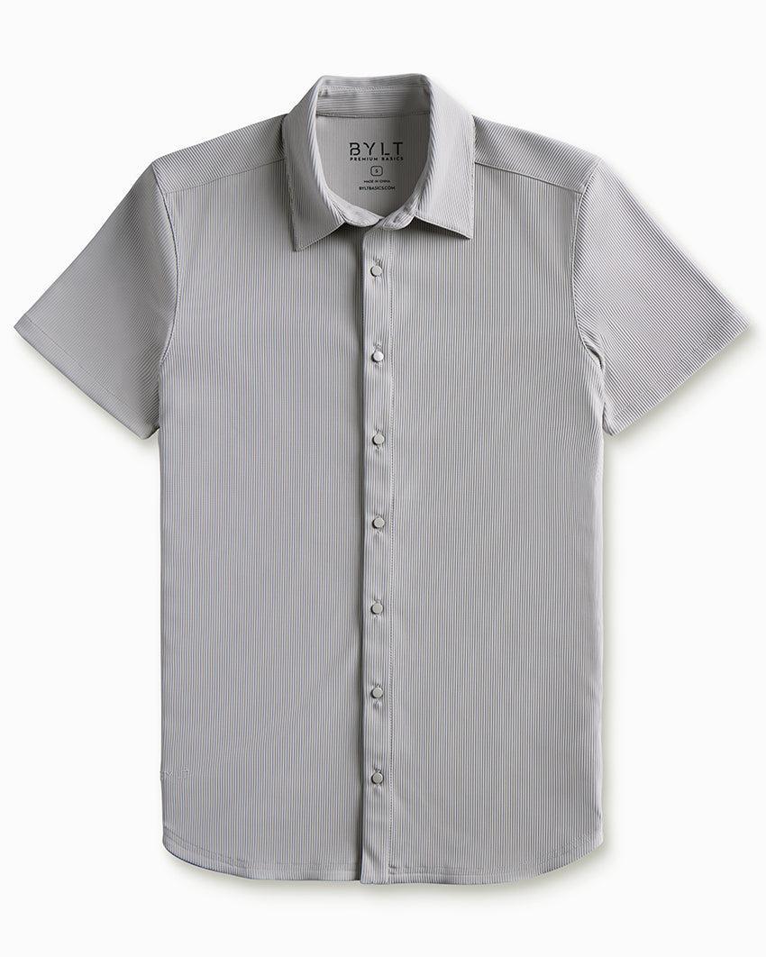 Ribbed+ Short Sleeve Button Down Product Image