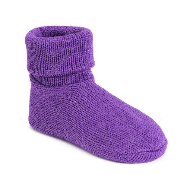 Womens Softones By Muk Luks Cuffed Slipper Socks, Purple Product Image