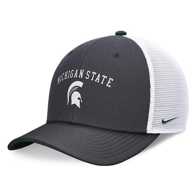 Mens Nike Charcoal Michigan State Spartans Letter & Logo Trucker Adjustable Hat Product Image