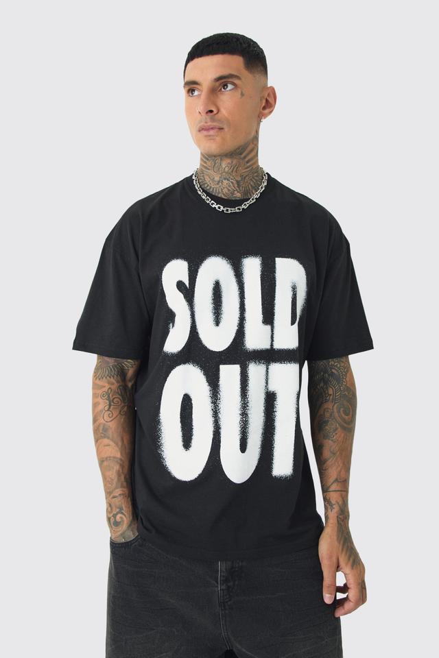 Tall Oversized Sold Out Print T-shirt | boohooMAN USA Product Image