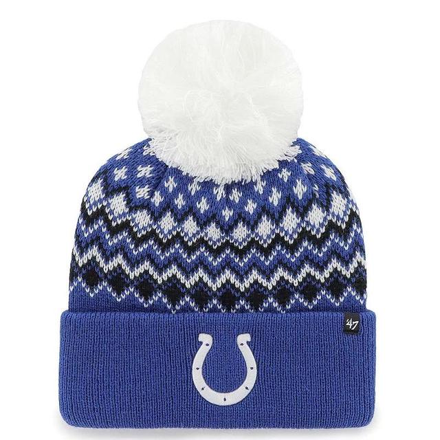 Womens 47 Royal Indianapolis Colts Elsa Cuffed Knit Hat with Pom Product Image