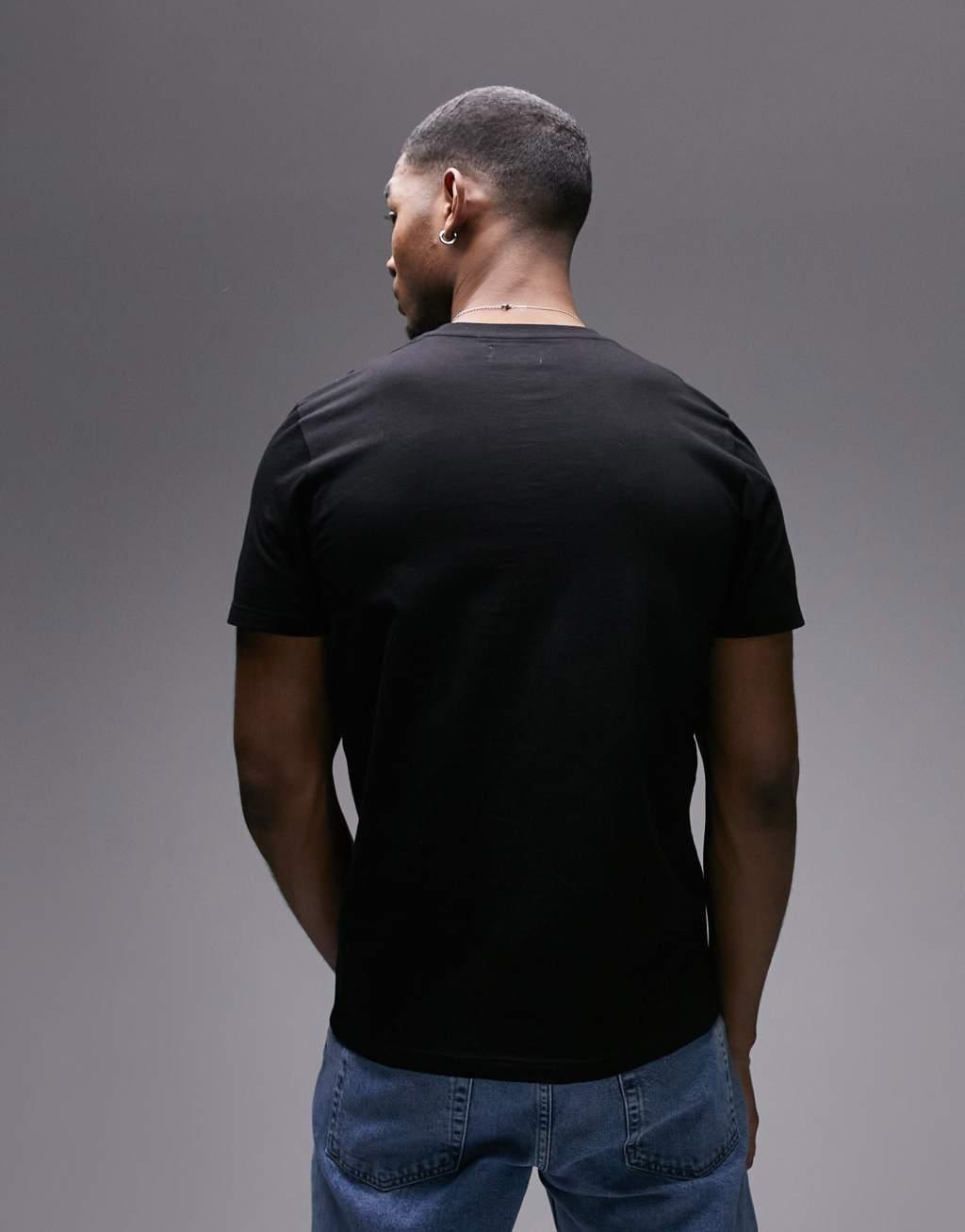 Topman regular fit T-shirt in black Product Image