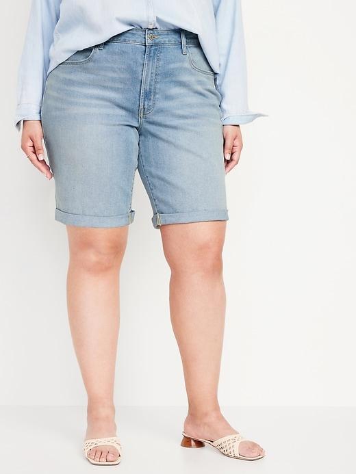 High-Waisted Wow Jean Shorts -- 9-inch inseam Product Image