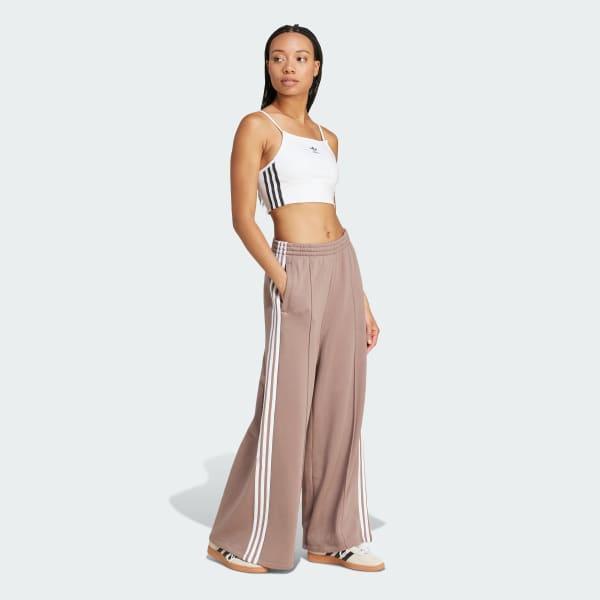 3-Stripes Loose French Terry Wide Leg Pants Product Image