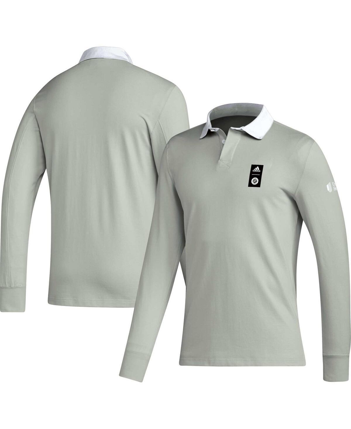 Men's 2023 Player Gray Minnesota United FC Travel Long Sleeve Polo Shirt Product Image