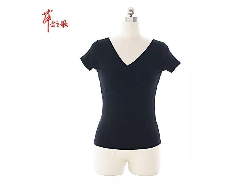 Balletcore Short-Sleeve V-Neck Plain Tee Product Image