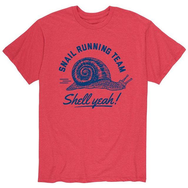 Mens Snail running Team Tee Grey Red Product Image