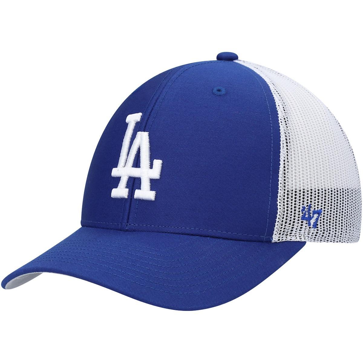 47 Mens Royal/White Los Angeles Dodgers Primary Logo Trucker Snapback Hat Product Image