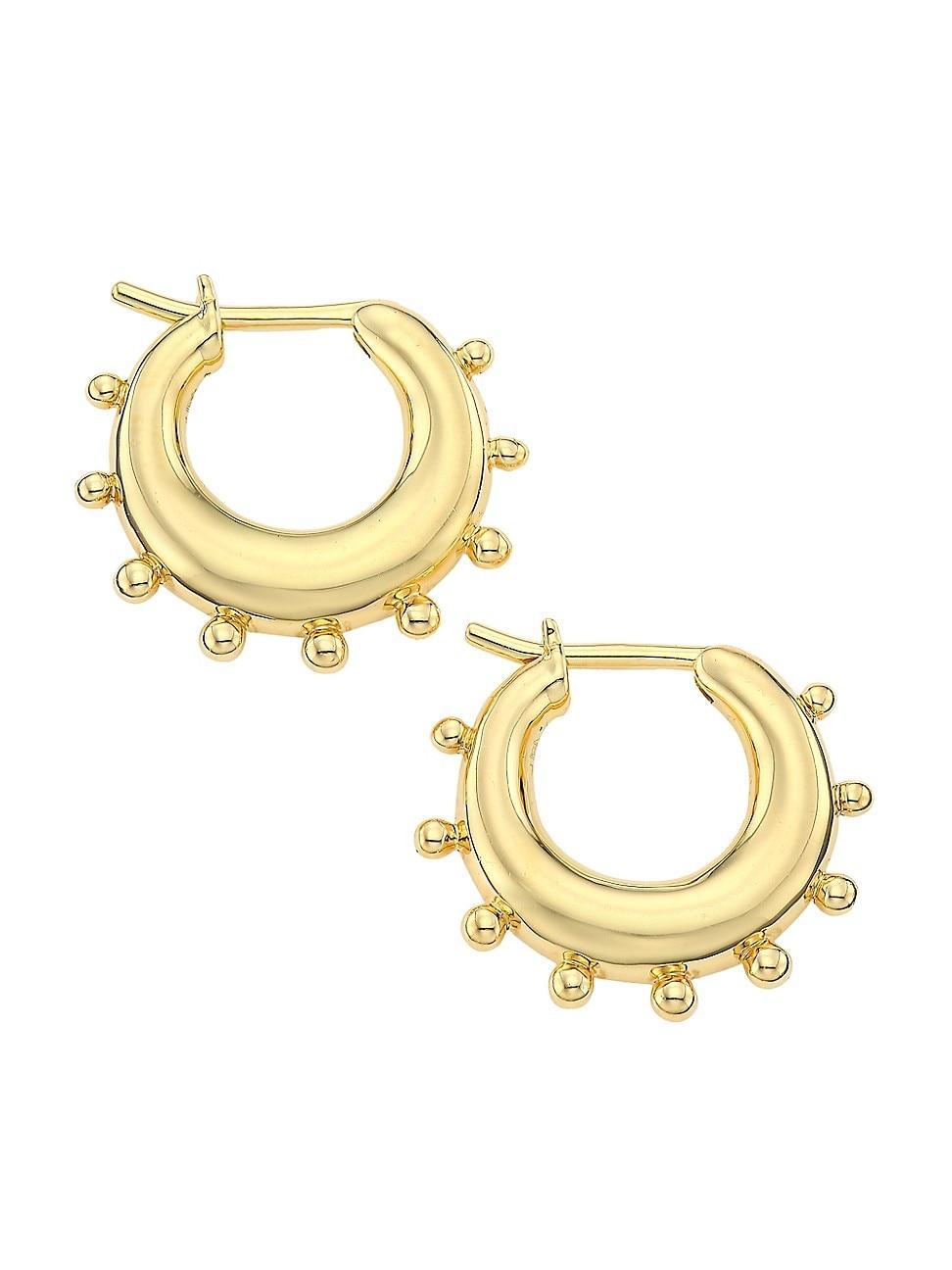 Classic Gold 18K Yellow Gold Dangle Hoop Earrings Product Image