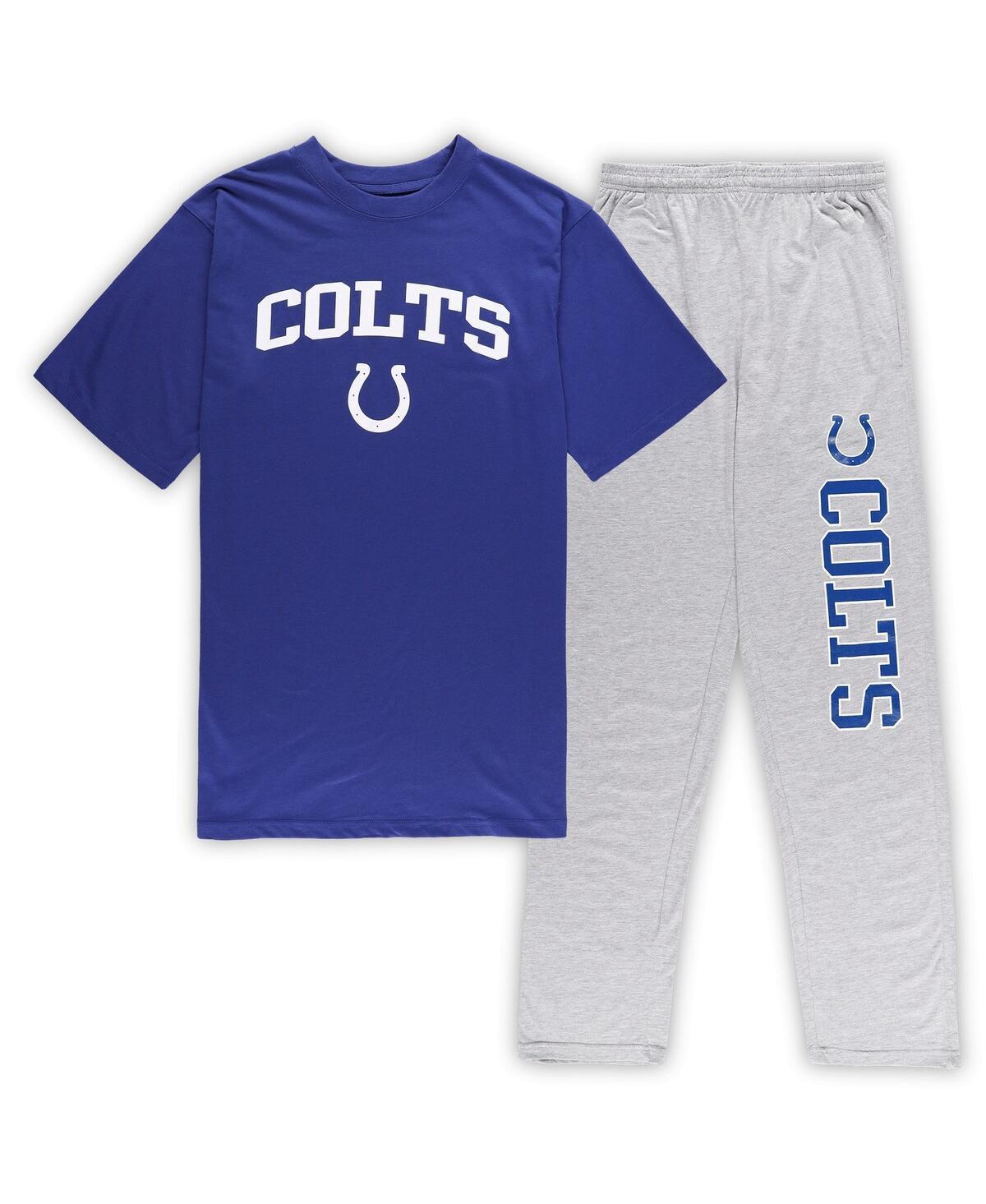 Mens Concepts Sport Royal/Heather Gray Indianapolis Colts Big & Tall T-Shirt & Pants Sleep Set Product Image