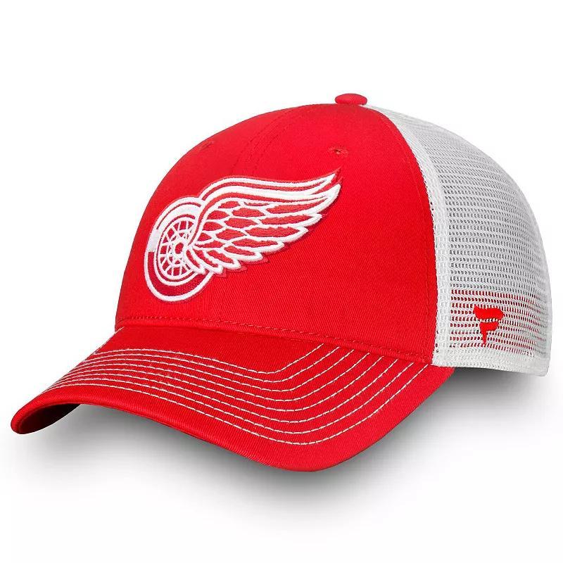 Mens Fanatics Branded Detroit Wings Core Primary Logo Trucker Snapback Hat Product Image