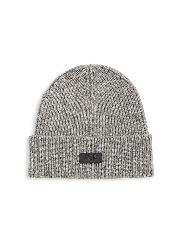 Mens Wide Cuff Ribbed Beanie Hat Product Image