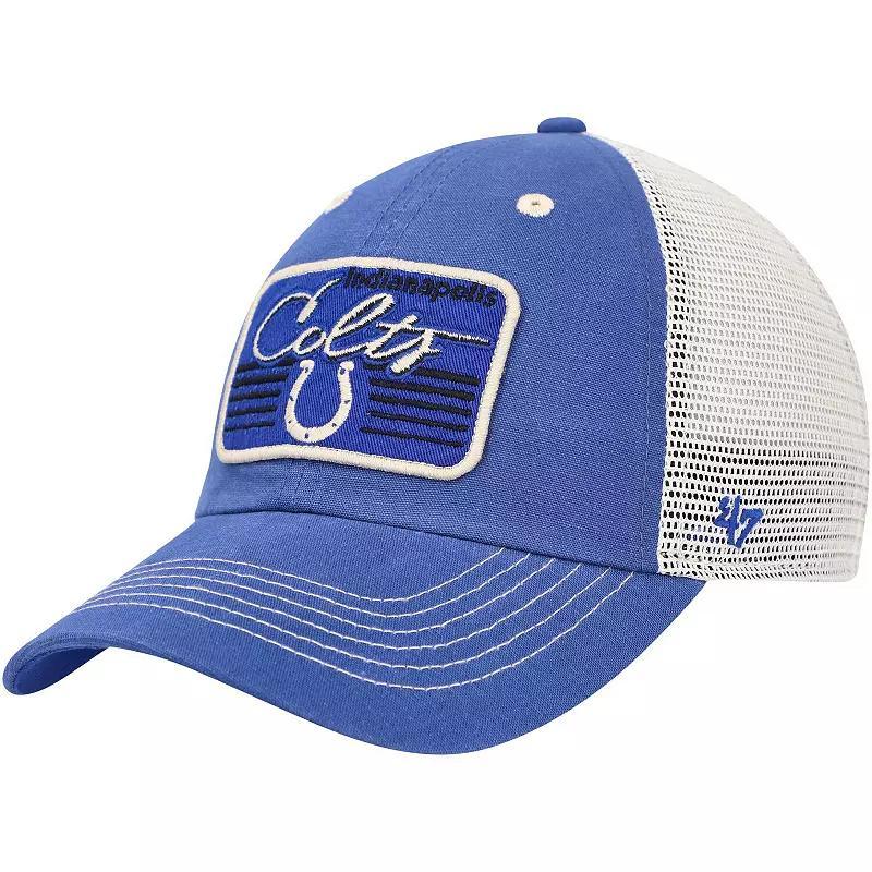 Mens 47 Royal/Natural Indianapolis Colts Five Point Trucker Clean Up Adjustable Hat Product Image