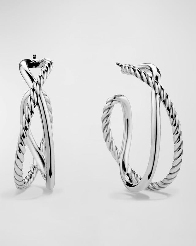 Womens Crossover Hoop Earrings Product Image