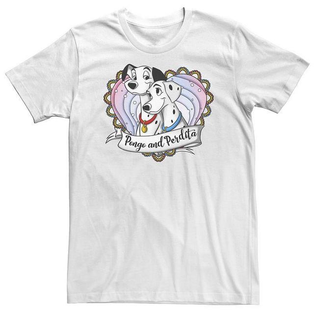 Big & Tall Disney 101 Dalmatians Pongo And Perdita Gradient Heart Tee, Mens Product Image