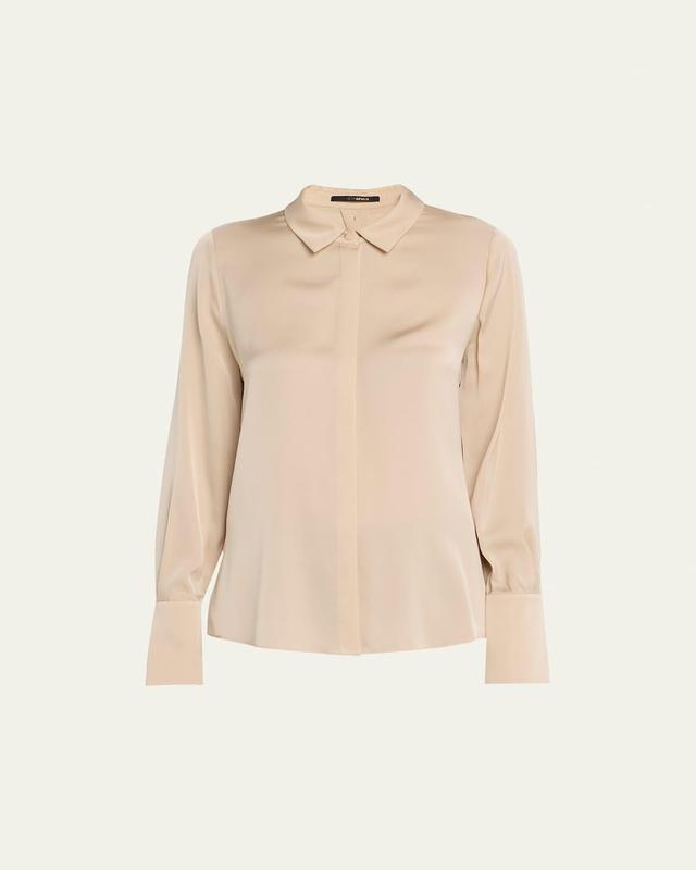 Womens Larissa Collared Silk-Blend Blouse Product Image