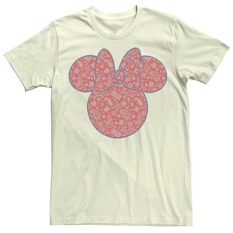 Mens Disney Mickey And Friends Minnie Red Paisley Fill Tee Natural Product Image