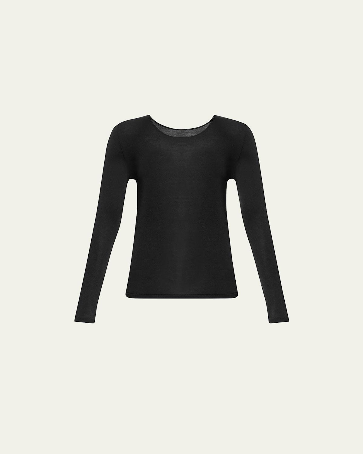 Womens Silk Long-Sleeve Top Product Image