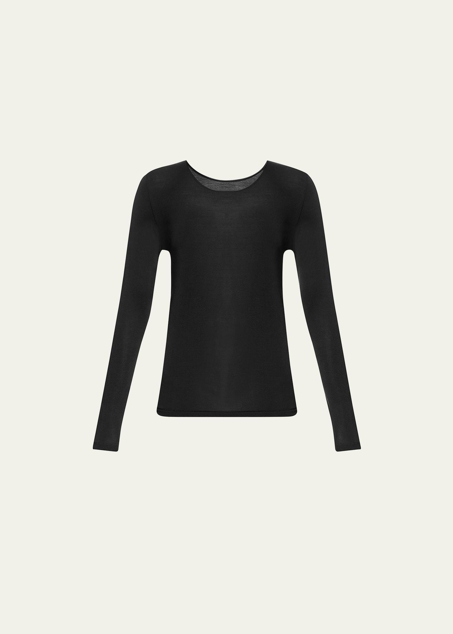 Womens Silk Long-Sleeve Top Product Image