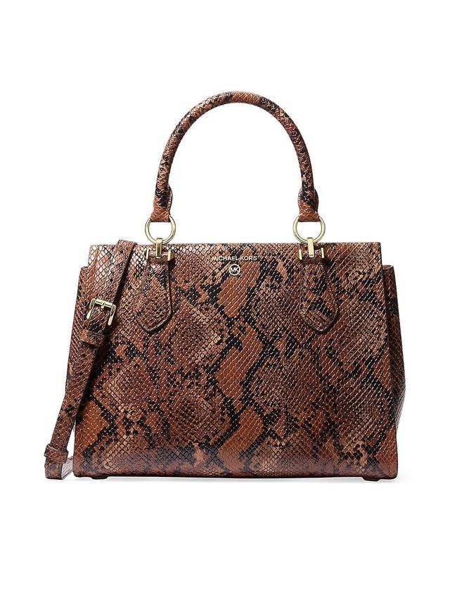 Womens Medium Marilyn Snake-Embossed Leather Satchel Product Image