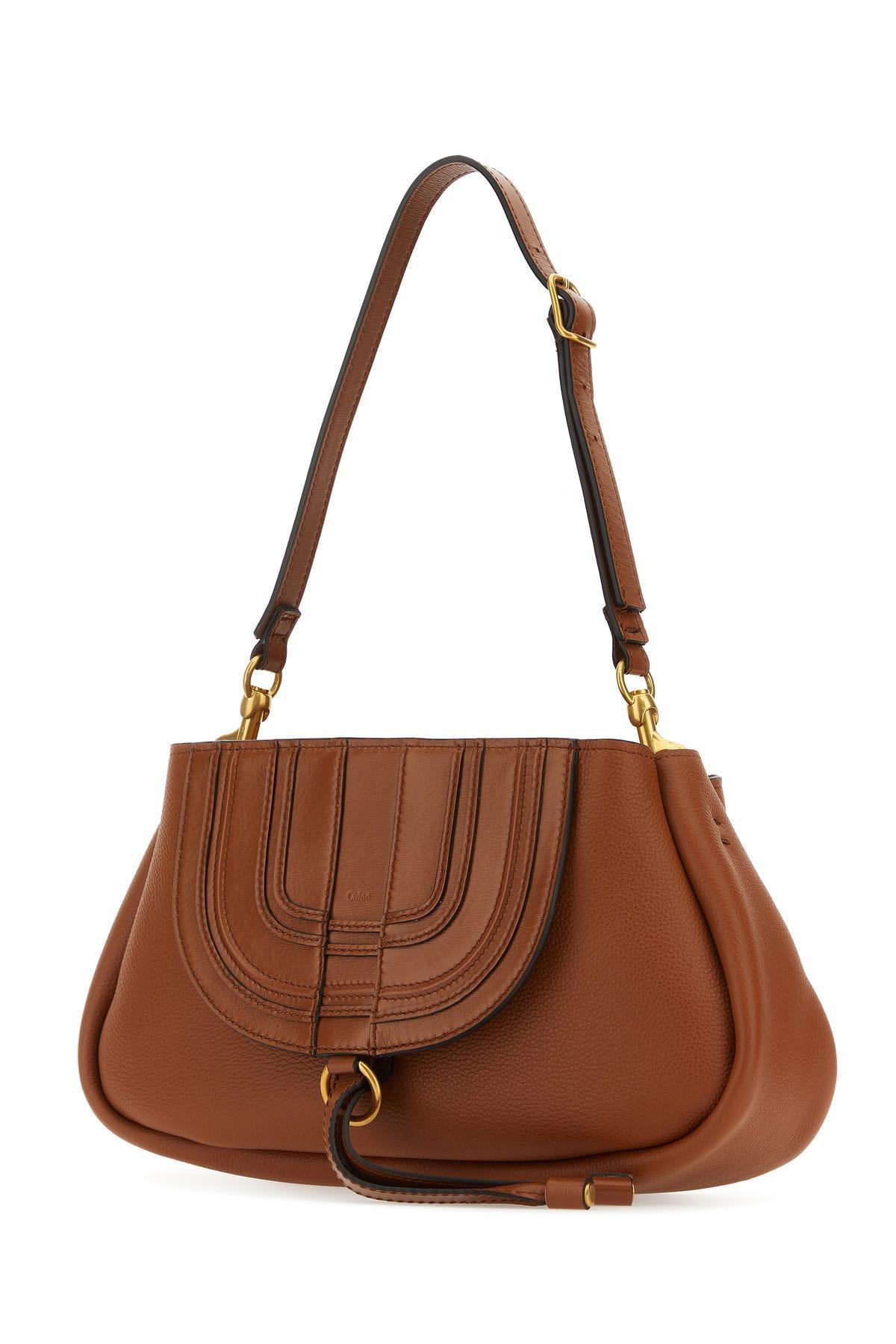 Chloe Woman Brown Leather Marcie Clutch Product Image