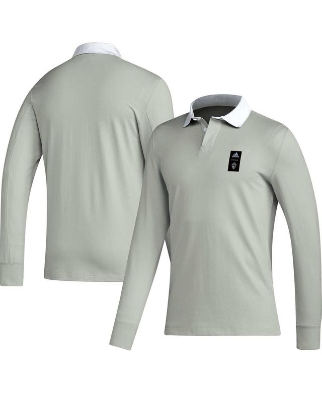 Mens adidas 2023 Player Gray Minnesota United FC Travel Long Sleeve Polo Product Image