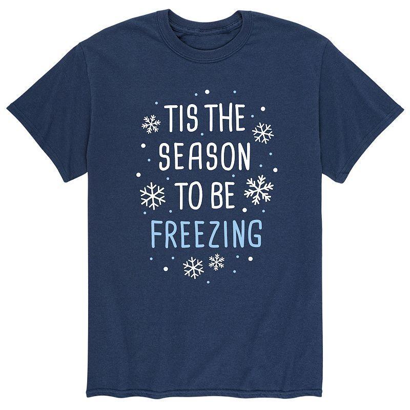 Mens Tis The Season Freezing Tee Blue Product Image