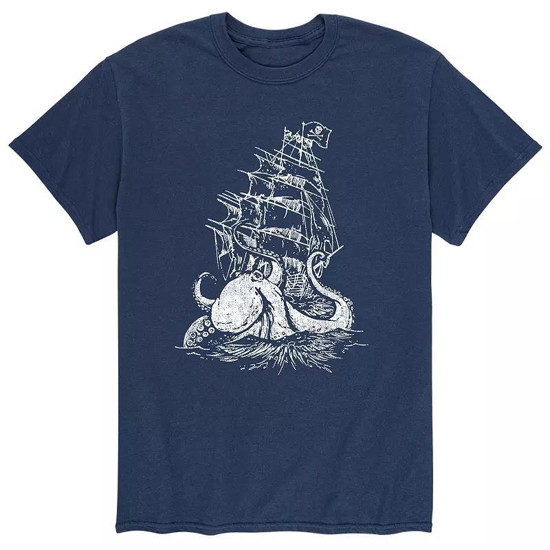 Mens Kraken Ship Tee Blue Product Image