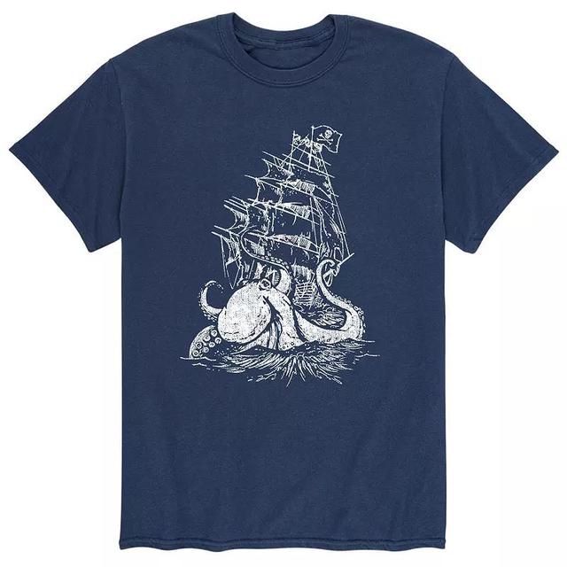 Mens Kraken Ship Tee Blue Product Image