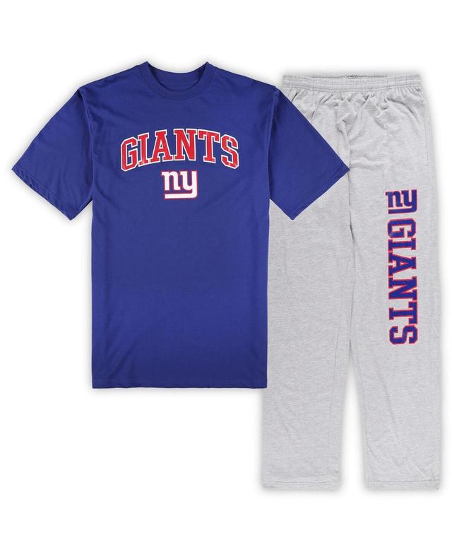 Mens Concepts Sport Royal New York Giants Big and Tall T-shirt and Pajama Pants Sleep Set - Royal Product Image