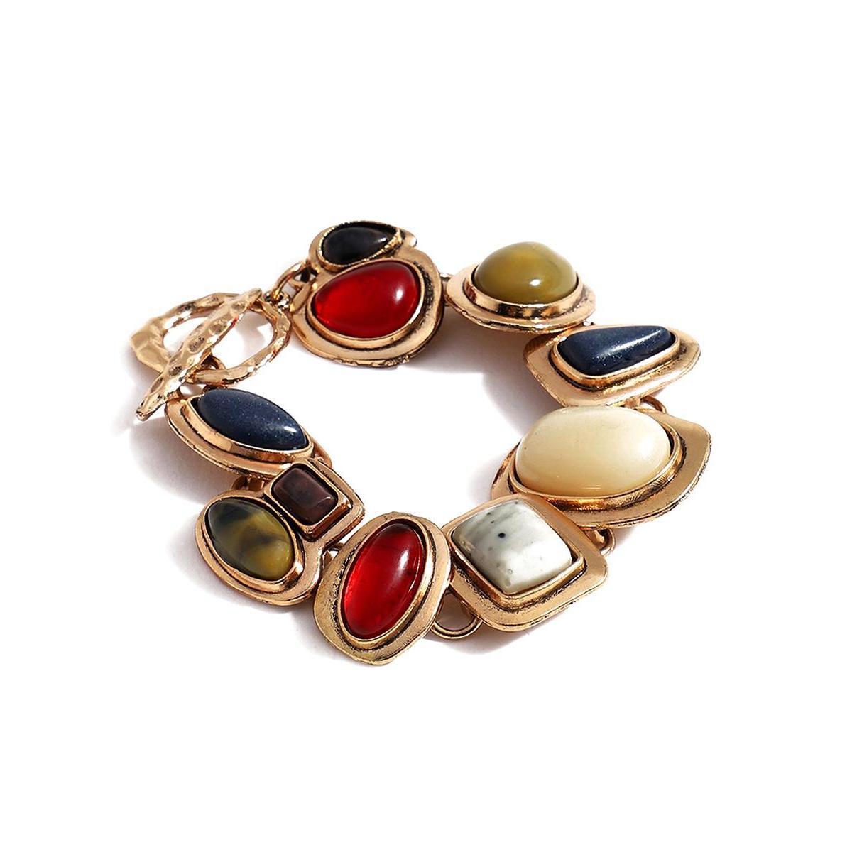 Sohi Womens Multicolor Maxi Stone Bracelet Product Image