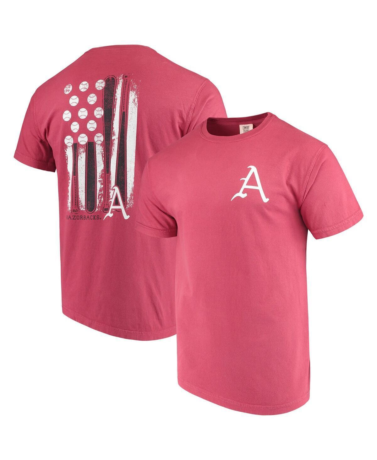 Mens Cardinal Arkansas Razorbacks Baseball Flag Comfort Colors T-shirt Product Image