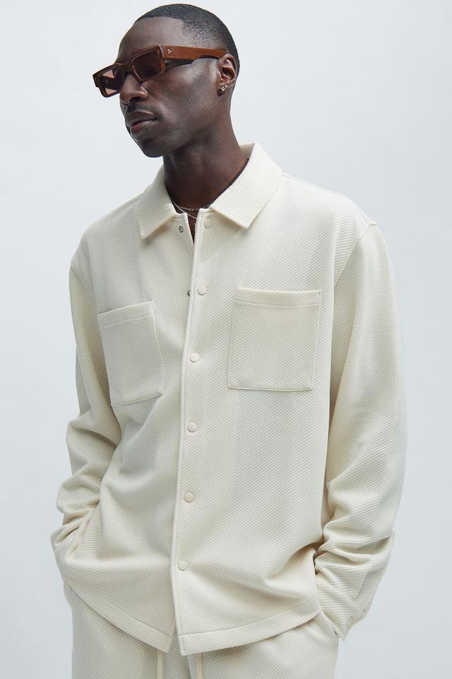 Kina Textured Long Sleeve Shirt - Off White Product Image