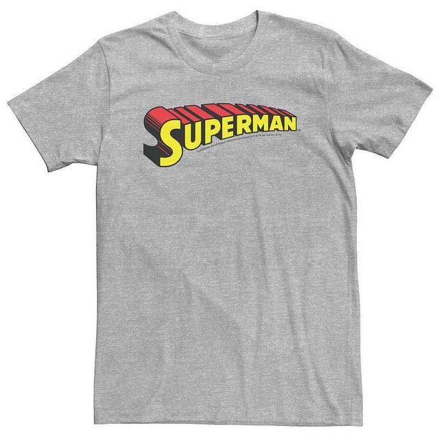 Big & Tall DC Comics Superman Bold Text Logo Tee, Mens Athletic Grey Product Image