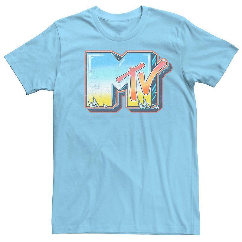 Mens MTV Vintage Airbrushed Smoking Logo Short Sleeve Tee Product Image