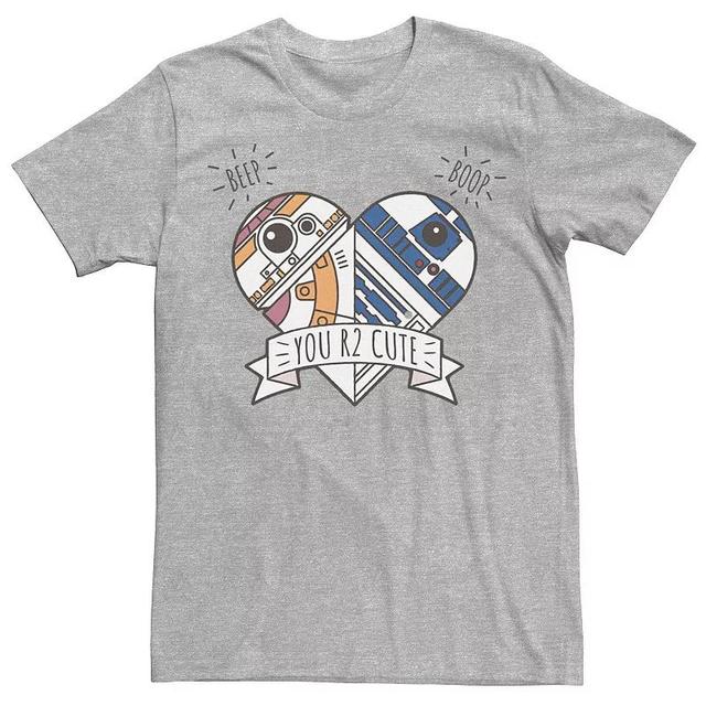 Big & Tall Star Wars Valentines You R2 Cute Heart Droids Tee, Mens Athletic Grey Product Image