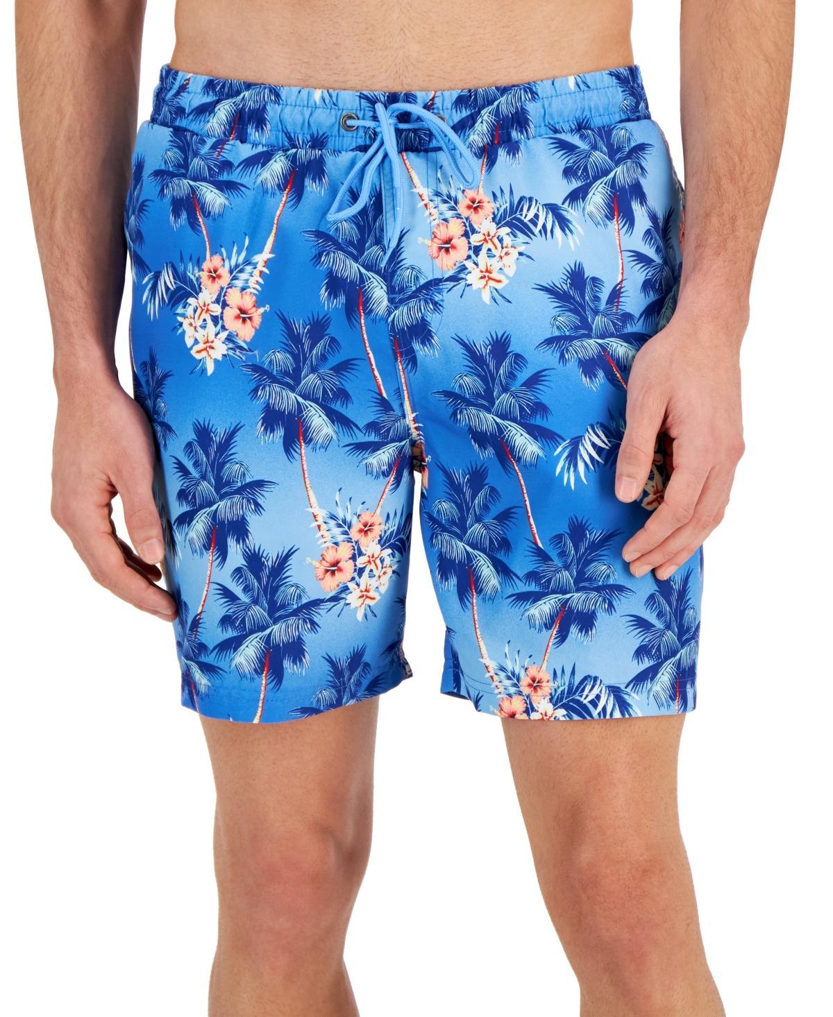 Club Room Mens Donan Palm-Print Quick-Dry 7 Swim Trunks, Created for Macys Product Image