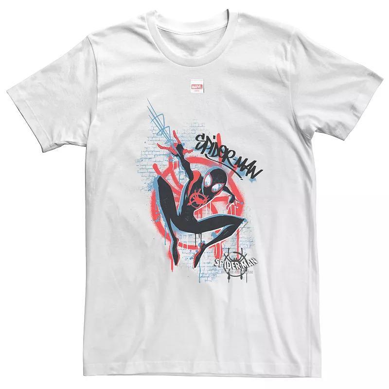 Big & Tall Marvel Spiderverse Blue Red Brick Graffiti Tee, Mens Product Image