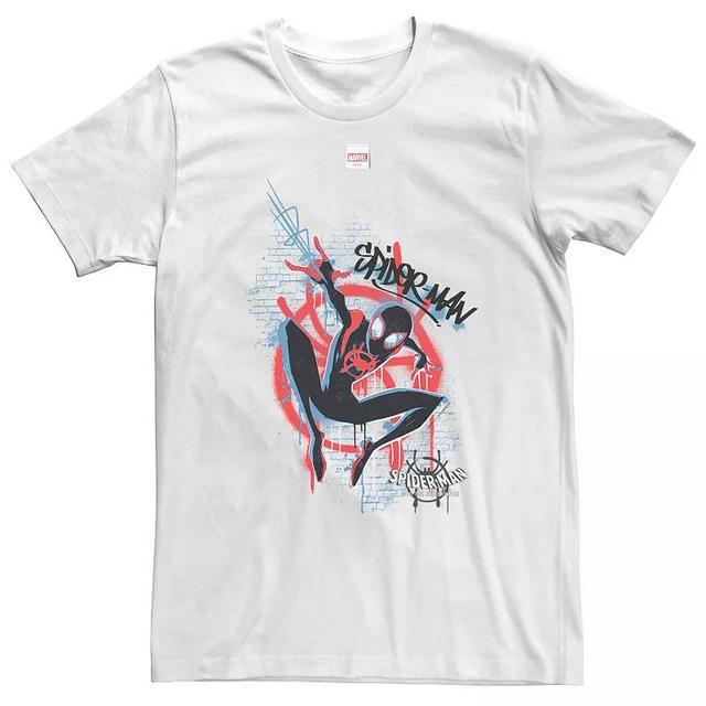 Big & Tall Marvel Spiderverse Blue Red Brick Graffiti Tee, Mens Product Image