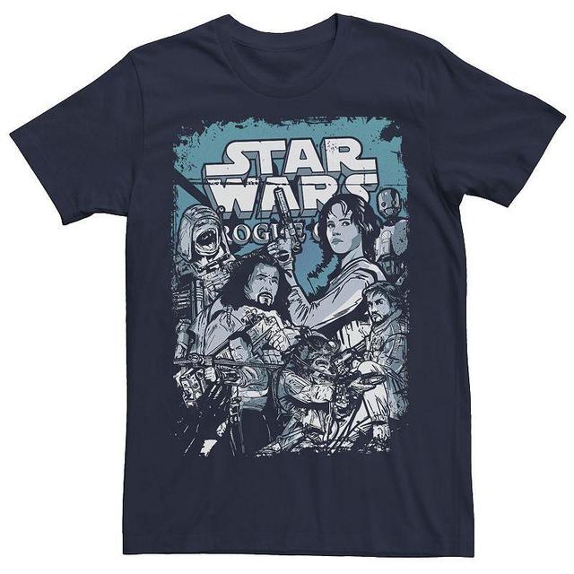 Mens Star Wars Rogue One Team Poster Tee Blue Product Image