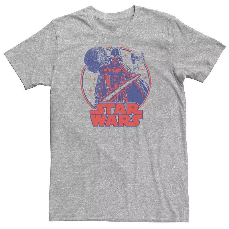 Big & Tall Star Wars Darth Vader Approaches Death Star & Red Logo Tee, Mens Product Image