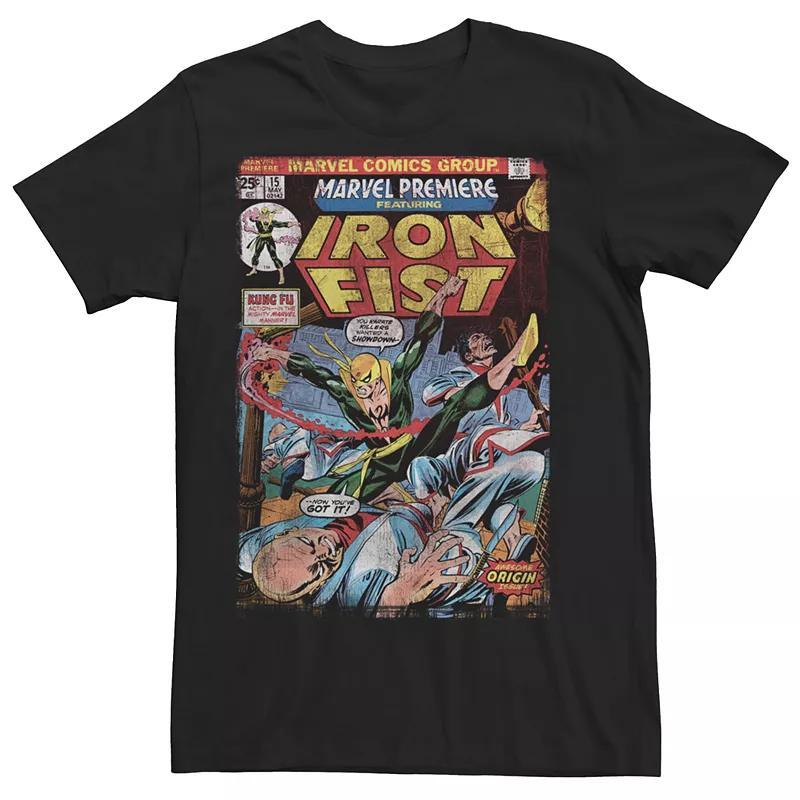 Mens Marvel Iron Fist Comic Cover Graphic Tee Product Image