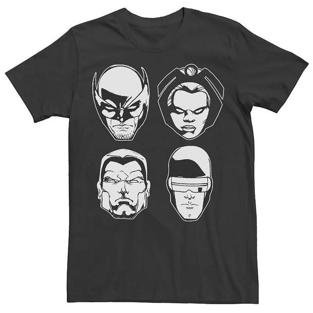 Mens Marvel X-Men Wolverine Storm Colossus Cyclops Heads Tee Product Image