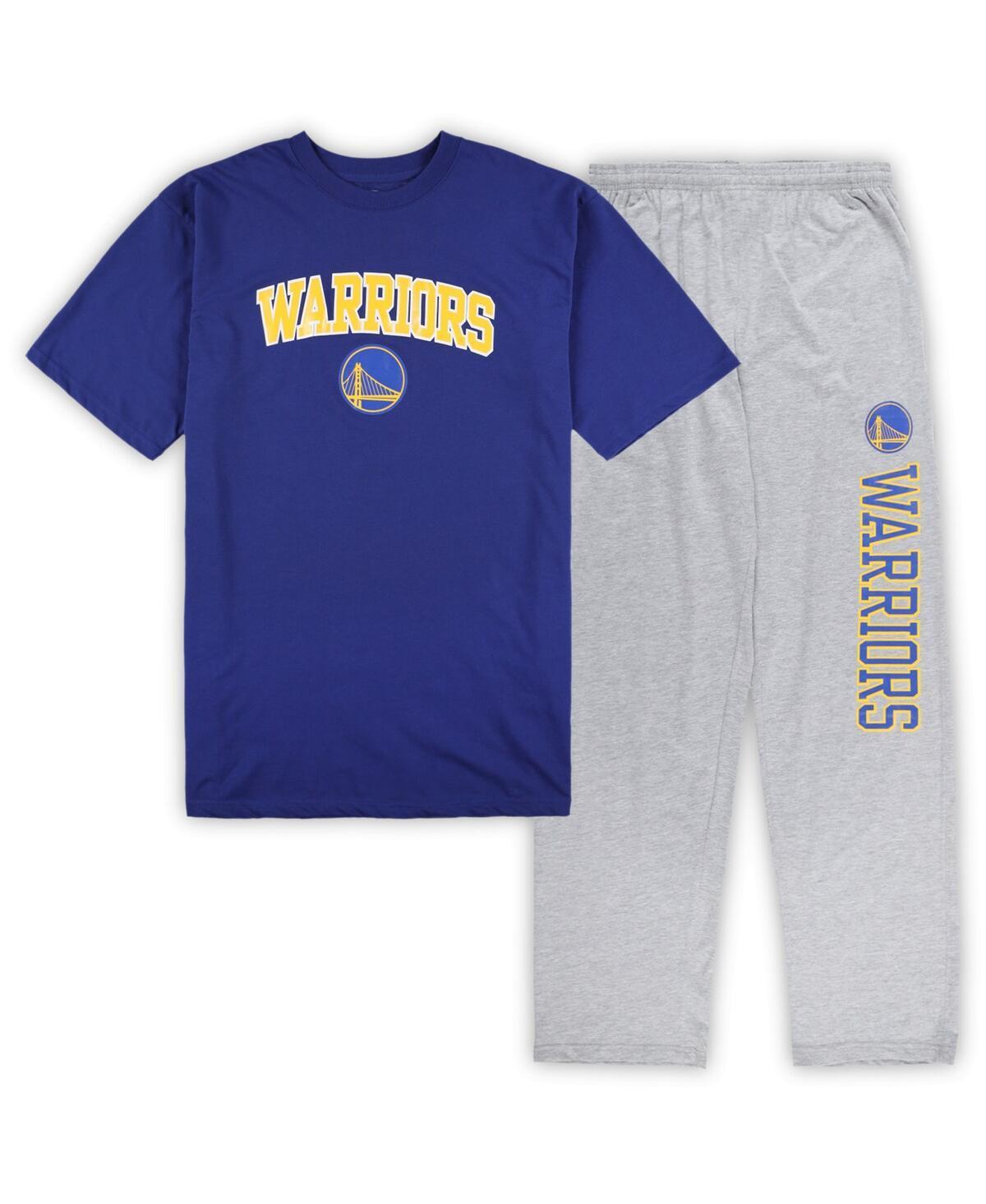 Mens Concepts Sport Royal Golden State Warriors Big and Tall T-shirt and Pajama Pants Sleep Set - Royal Product Image