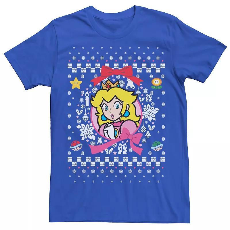 Mens Nintendo Super Mario Peach Classic Ugly Christmas Graphic Tee Product Image