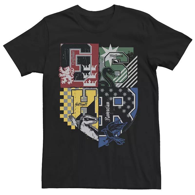 Mens Deathly Hallows 2 House Crests Colorful Badge Tee Product Image